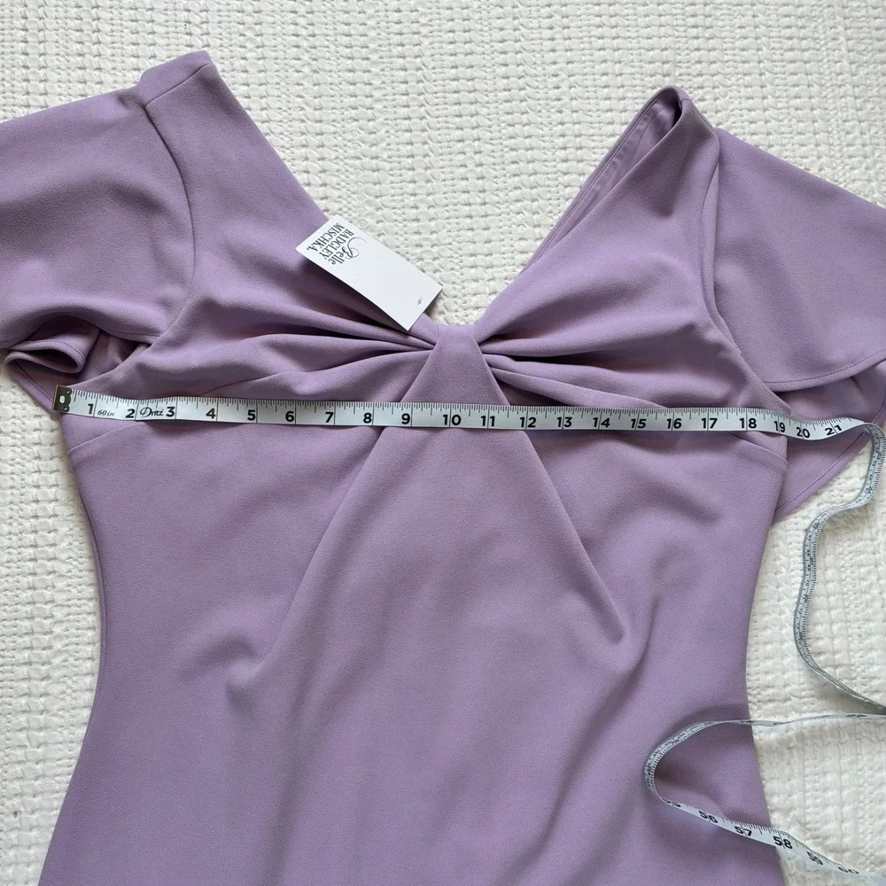 NWT Belle Badgley Mischka Dress Sheath Lilac Lavender Kentucky Derby Women 12 - Picture 9 of 12